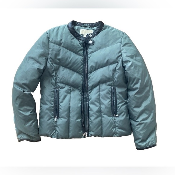Michael Michael Kors Womens Green Down Filled Puffer Jacket Size Medium - Picture 1 of 7